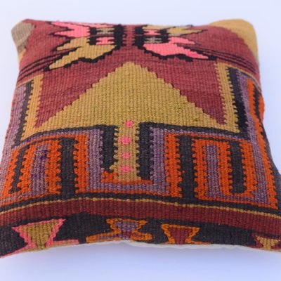 Oriental Decorative Cushion Kilim Casing, Handwoven Kilim Pillowcase, Decorative Anatolian Pillowcase, Living Room Decor Pillows, 16”x16”