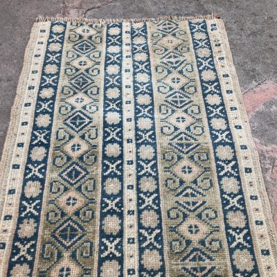 Carpet Narrow Small Rug, Mini Patchwork Oushak Rug, Narrow Small Rug, Bedside Oushak Rug, Anatolian Home Decor Rustic Small Rug, 1’9 x 2’11