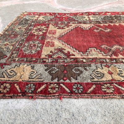 Oriental Prayer Rug, 2’11×3’9 Turkish Prayer Red Rug, Spectacular Prayer Rug, Anatolian Prayer Rug, Turkish Old Rug, tribal old Prayer Rug,