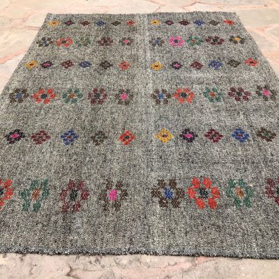 Bohemian Vintage Kilim Rug, Turkish Kilim Area Rug, Cicim Kilim Turkish Rug, Vintage Home Decor Area Rug, Tribal Nomadic Kilim Rug, 7’4×9’10