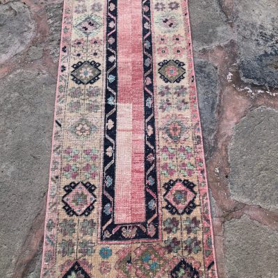 oushak runner rug / runner rug / narrow runner rug / vintage runner rug / turkish runner rug / patchwork runner rug / turkish 2’1 x 12’10