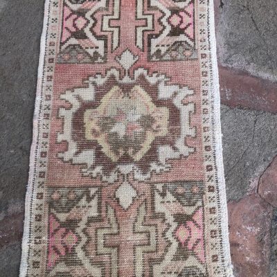 Vintage Small Area Rug, Turkish Small Rug, Small Vintage Rug, Door Mat Rug, Oushak Small Rug, Door Mat Rug, Bathroom Rug, powder room Rugs