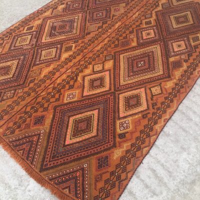 Turkish Kilim Rug, Area Kilim Rug, Vintage Kilim Rug, Orange Kilim Rug, Wool Turkish Old Kilim Rug, Anatolian Kilim Rug, Kelim 5’11 x 7’8