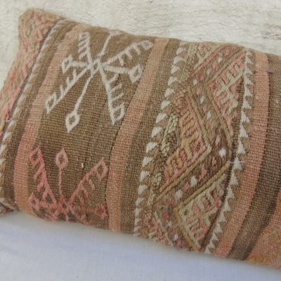 Rustic Cushion, Ottoman Decor, Outdoor Turkish Kilim Vintage  Pillow Boho Lumbar Oversize Pillow Cover  12” x 39” inches /vintage lumbar,