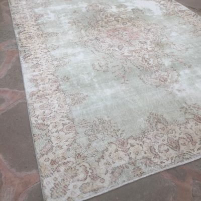 Large Oushak Area Rug, Distressed Oushak Rug, Pastel Holbien Rug, Vintage Anatolian Area Rug, Turkish Rug, Rustic Style Decor Rug, 7’11×11’3