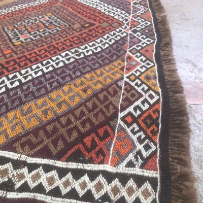 Vintage Square Entry Way Kilim Rug,Small Multi Color Turkish Kilim Rug, Small Tribal Turkish Kilim Rug,  Console Table Cover, Wall kilims