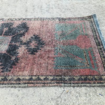 Small Oushak Rug, Turkish Small Rug, Vintage Small Rug, Bohemian Bedside Rug, Door Mat Rug, Bath Rug, Oriental Small Rug Kitchen Rug 1’6×3’8