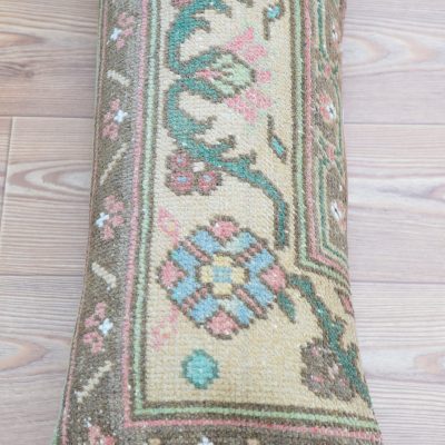 Rug Lumbar Pillow Cover / Extra Long Lumbar Pillow Cover / Turkish Lumbar Pillow Cover 11 x 39  / Turkish Boho Pillow / Wool Rug Pillows