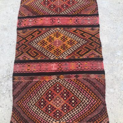 Turkish Zili Kilim Rug, Vintage Tribal Kilim Rug, Ethnic Small Kilim, Multi-Colored Vintage Rug, Decorative Kilim Rug 2’7 x 4’5 feet Kilims