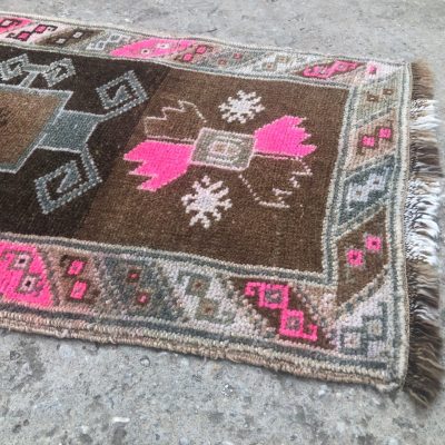 Small Vintage Rug, Woolen Small Rug, Turkish Small Rug, Bedside Rug, Anatolian Door Mat Rug, Oriental Small Rug, Kitchen Small Rug, 1’11×3’3