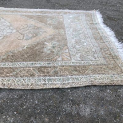 Small Oushak Rug, Vintage Small Area Rug, Decorative Small Oushak Rug, Handwoven Vintage Turkish Oushak Rug, Door Mat Oushak Rug, 1’7 x3’6