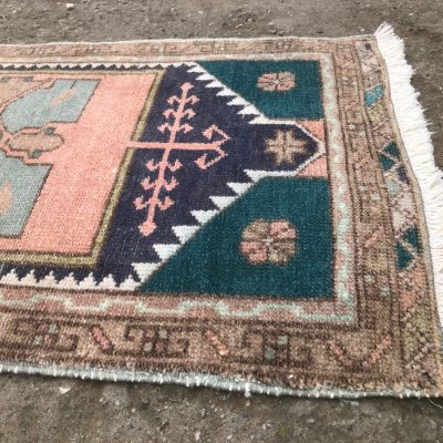 Turkish Small Rug, Coffee Table Placemat, Shoe Mat, Yastik Rug, Cloakroom Small Rug, Door Mat Rug, Oriental Small Rug, Bath Rug, 1’8×3’0