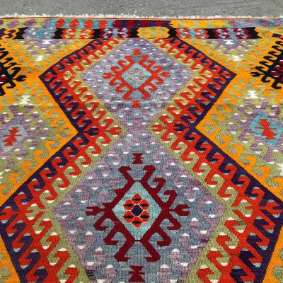 Oushak Kilim Rug, Turkish Kilim Area Rug, Bohemian Kilim Rug, Vintage Kilim Rug, Living Room Decor Rug, Vintage Oriental Kilim Rug, 5’4×9’8