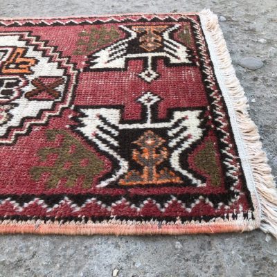 Shoe Mat, Small Oushak Rug Desk Rug, Piano Seat Cover, Couch Cover, Bath Rug, Vintage Small Rug, Door Mat Rug, Turkish Small Rug, 1’7×2’11