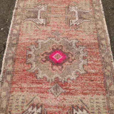 Small Oushak Rug, Vintage Small Area Rug, Decorative Small Oushak Rug, Handwoven Vintage Turkish Oushak Rug, Door Mat Oushak Rug, 1’8 x 3’3