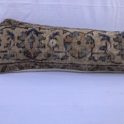 Turkish Lumbar Pillow Cover 8” x 51” / Rug Lumbar Pillow Cover / Extra Long Lumbar Pillow Cover / Turkish Boho Pillow / Wool Rug Pillows