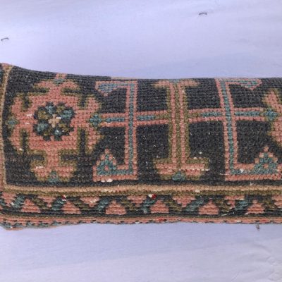 Rug Lumbar Pillow Cover / Extra Long Lumbar Pillow Cover / Turkish Lumbar Pillow Cover 11 x 52  / Turkish Boho Pillow / Wool Rug Pillows