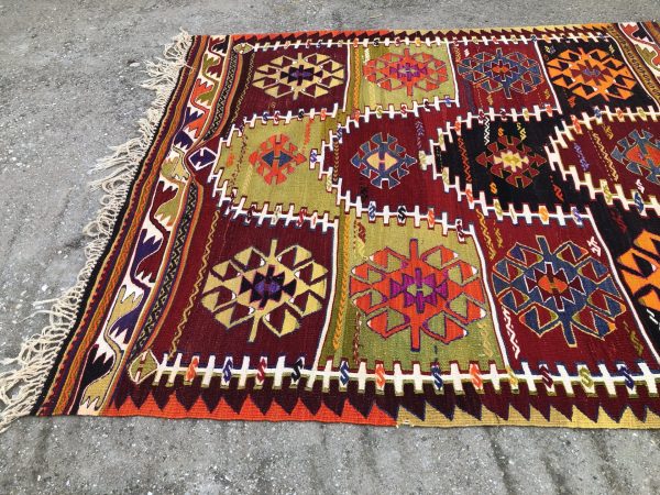 kilim rug, turkish rug kilim, kilim, kilims, turkish kilim rug, tribal kilims, kelim, vintage turkish kilims, old turkish kilims 5’5x6’1 - Image 8