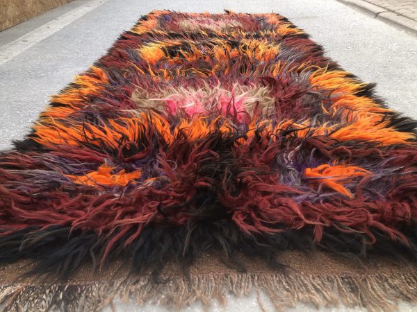 Front foyer Rug,Tribal Rug, interior design rug, ethnic Turkish rug, Turkish Runner Rug, Turkish Rug, Mohair Rug, Shaggy Rug, - Image 9